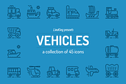 Vehicles Line Icons, an Outline Icon by PixelBazaar (Thumbnail 1 of 2)