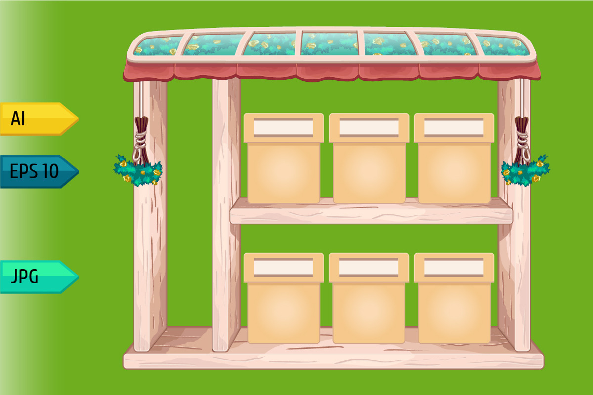 Game wooden store windows set, a Templates & Theme by julia_musdotter (Photo 3 of 21)