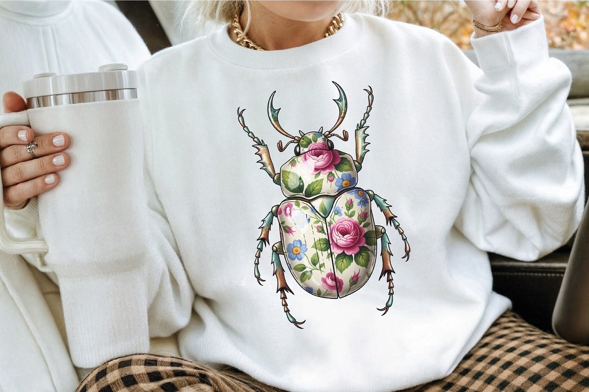 Floral Beetle PNG, an Illustration by Craft Nest (Photo 2 of 7)
