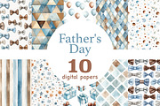 Fathers Day Digital Paper, a Pattern Graphic by GlamArtZhanna (Thumbnail 1 of 4)