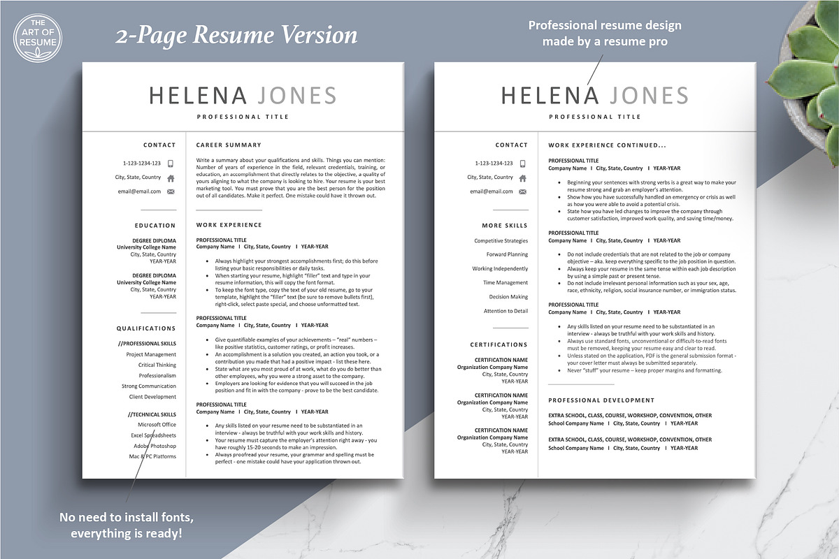 Executive Resume, Simple CV Template, a Resume Template by The Art of Resume (Photo 4 of 8)