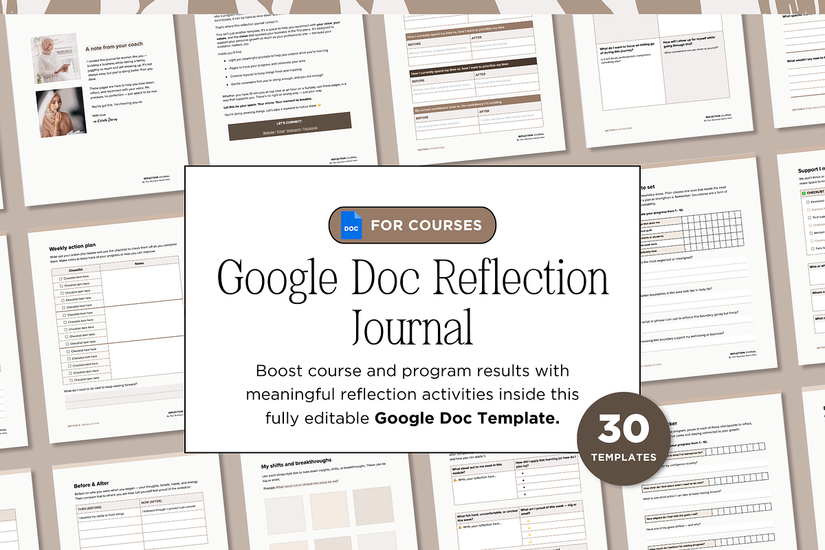 Fillable Reflection Journal Workbook, a Presentation Template by Our Polished Pages (Photo 1 of 20)