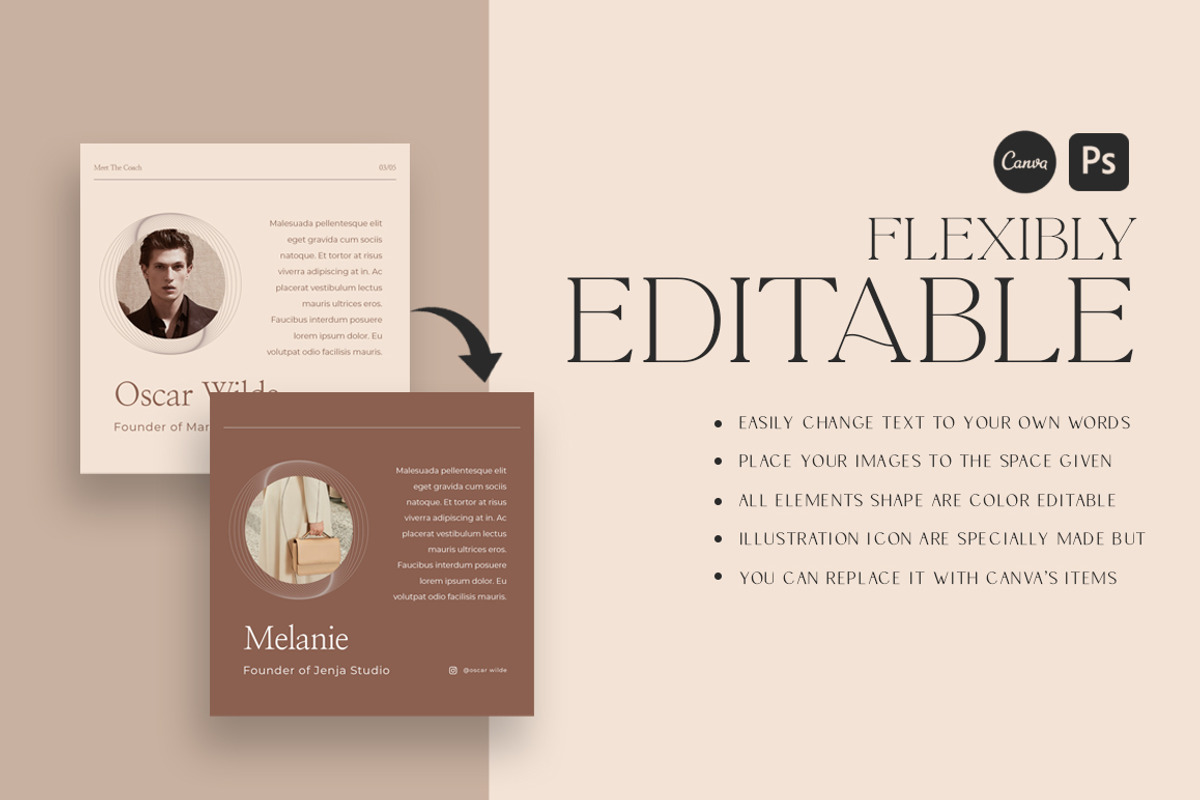 Neutral Carousel Instagram CANVA PS, a Social Media Template by Eviory
