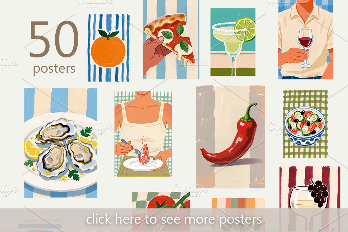 The Menu 50 Food & Drink posters, a Food Illustration by MixedArt (Photo 13 of 15)