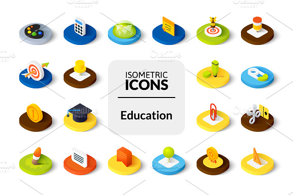 Isometric Icons Education
