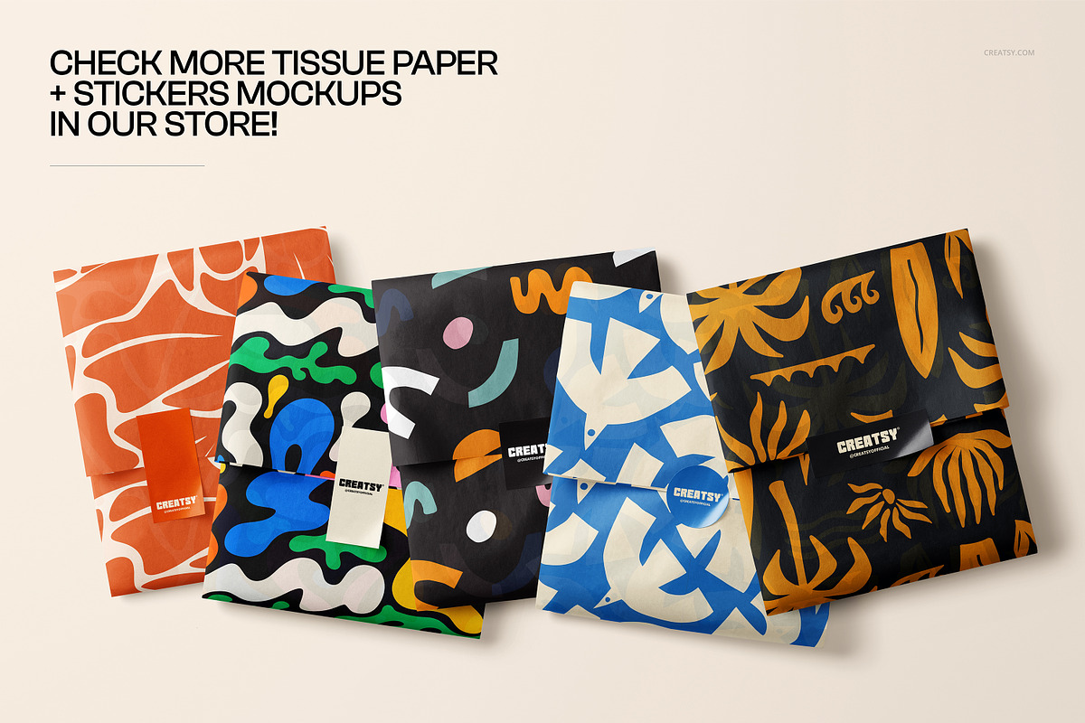Tissue with Vertical Label Mockup, a Packaging Mockup by creatsy5 (Photo 5 of 6)
