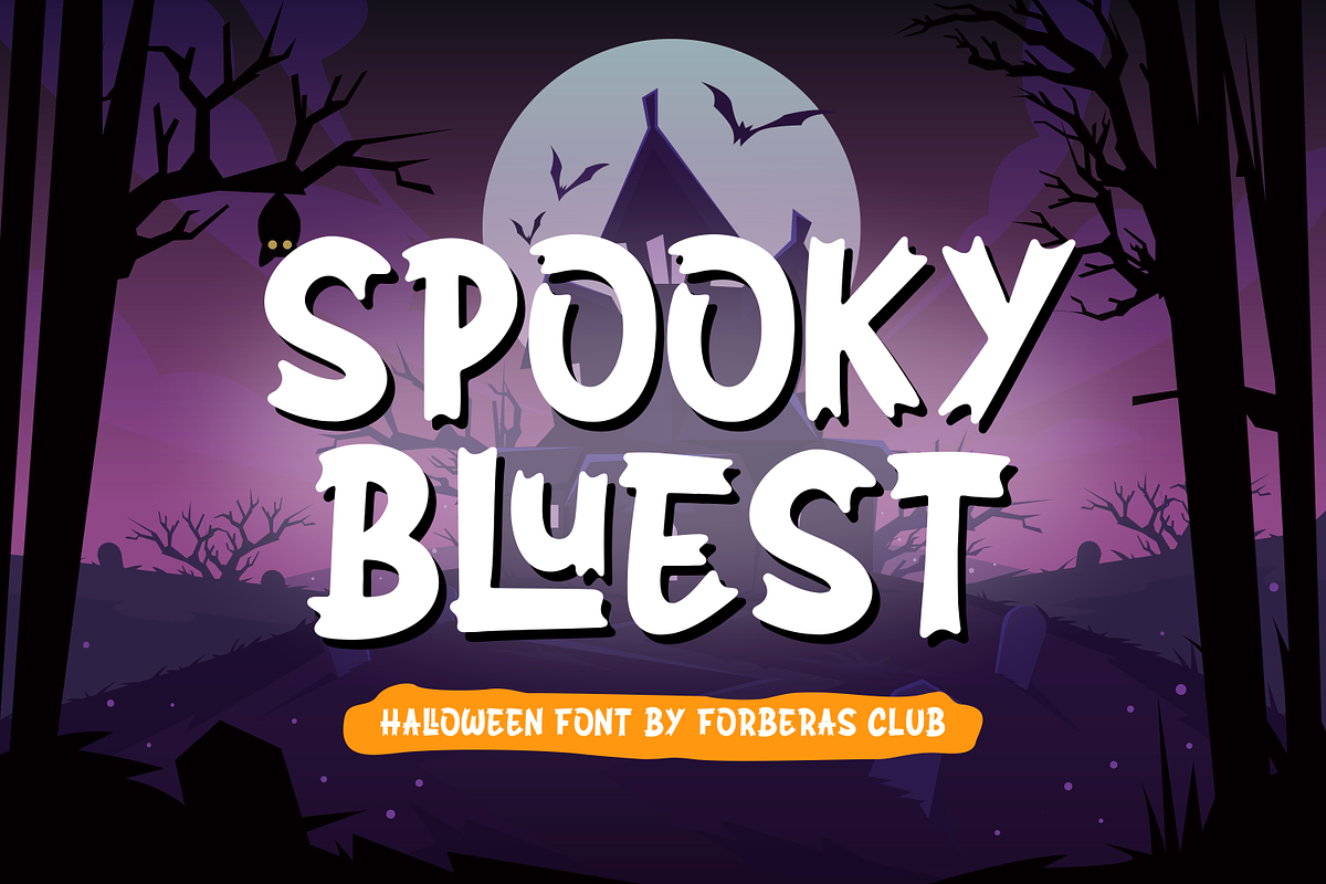 Spooky Bluest | Modern Handwritten, a Serif Font by Forberas Club (Photo 1 of 8)