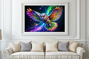 Vibrant Owl Print, an Animal Illustration by ZobaDepot (Thumbnail 2 of 4)