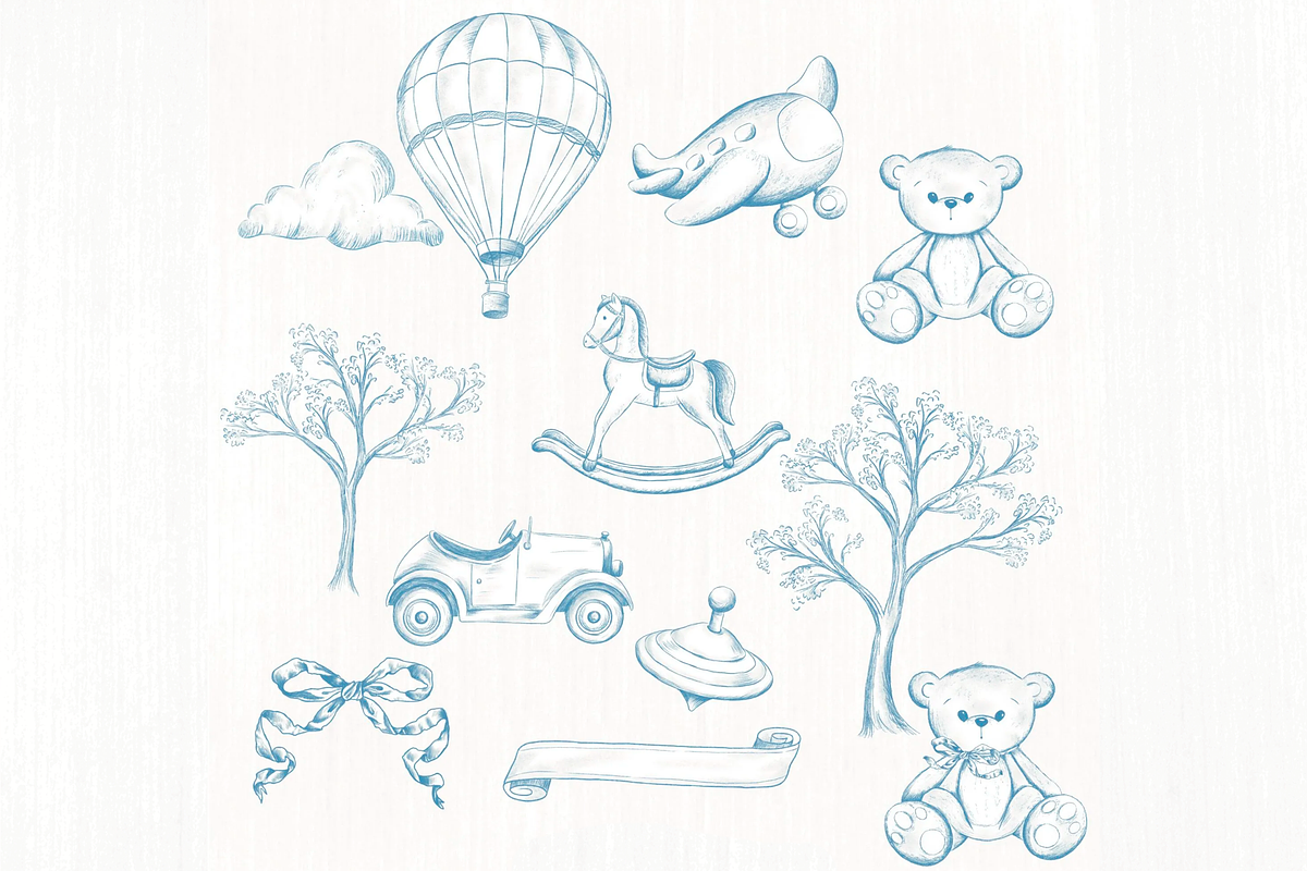 Toile de Jouy Digital Kit – Vintage, an Illustration by Lolytop Studio (Photo 1 of 5)
