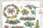 Watercolor Christmas clip art set, an Illustration by WonderWonder (Thumbnail 3 of 21)