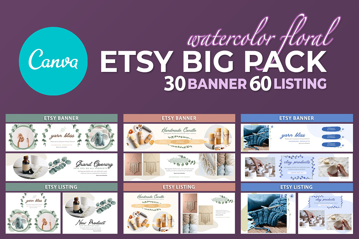 ETSY Shop Kit Canva - Floral, a Templates & Theme by illycreative (Photo 1 of 10)