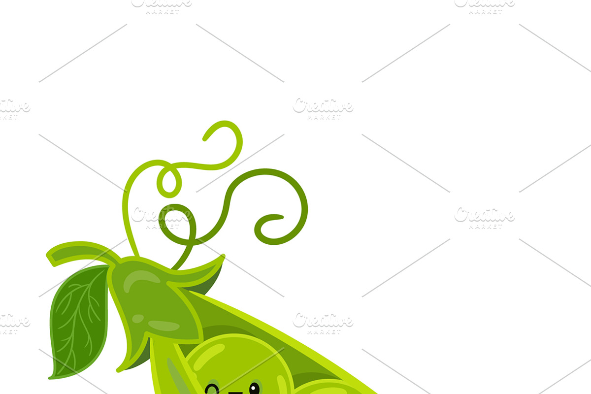 Peas in a Pod Cartoon, a Food Illustration by MISS CHATZ (Photo 3 of 3)