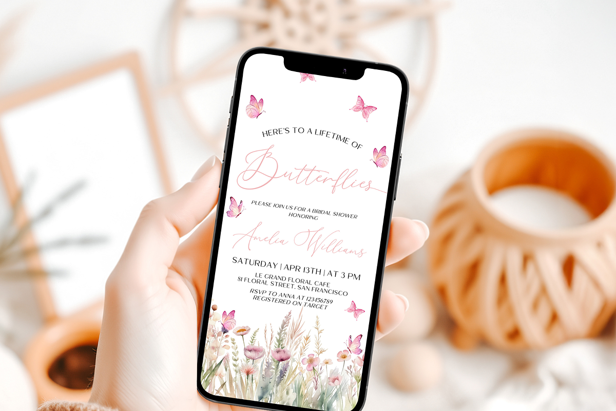 Digital Butterfly  Phone Invite, an Invitation Template by Digital_Mind (Photo 6 of 6)
