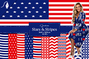 Stars Stripes Seamless Patterns, a Pattern Graphic by Creative Matrix82 (Thumbnail 1 of 6)