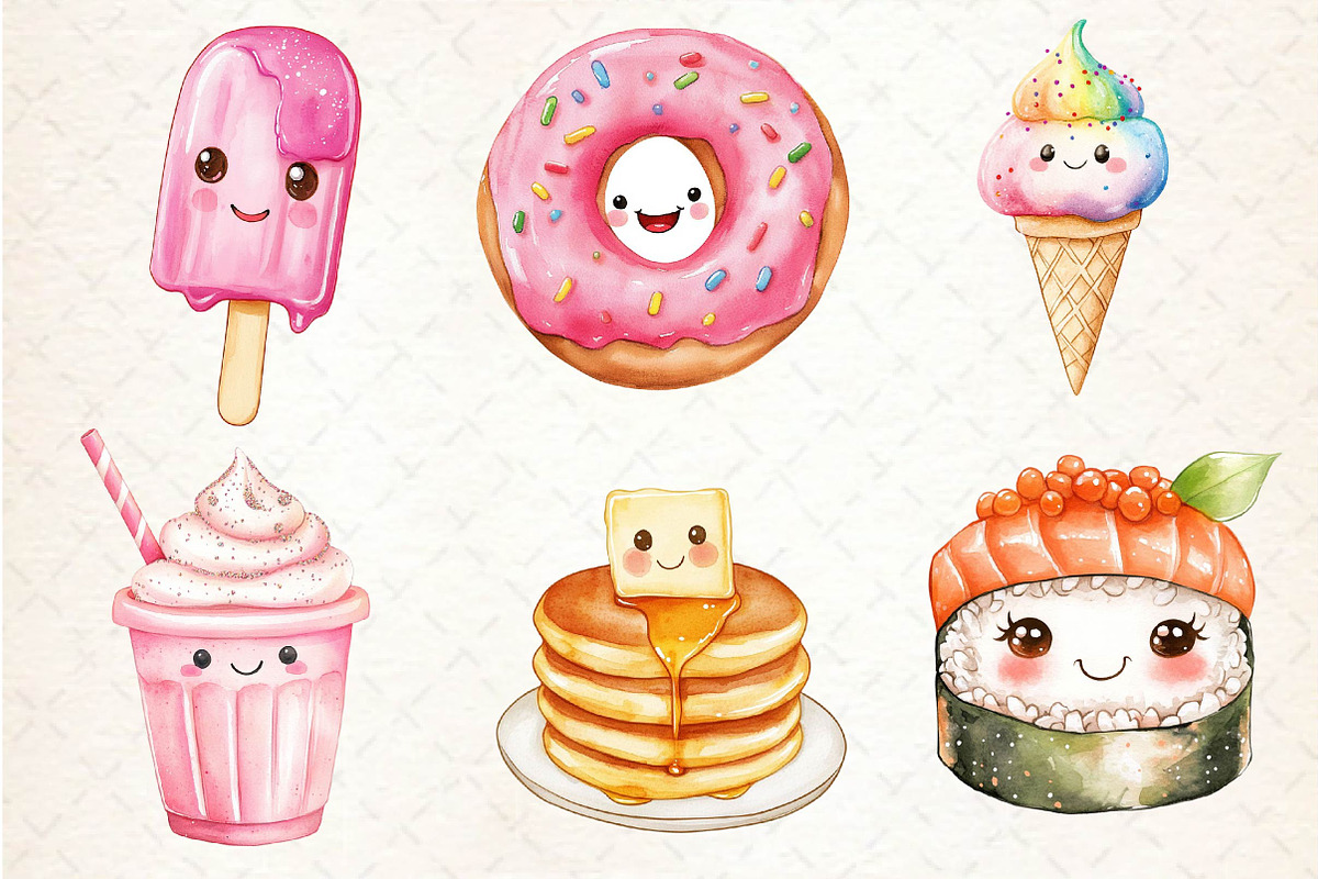 Kawaii Glitter Food Clipart, an Illustration by Dream Creation (Photo 6 of 6)