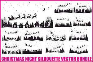 Holiday Village Silhouette Pack, an Illustration by hafijul