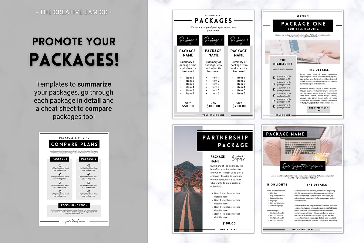 Pricing and Services Guide Templates