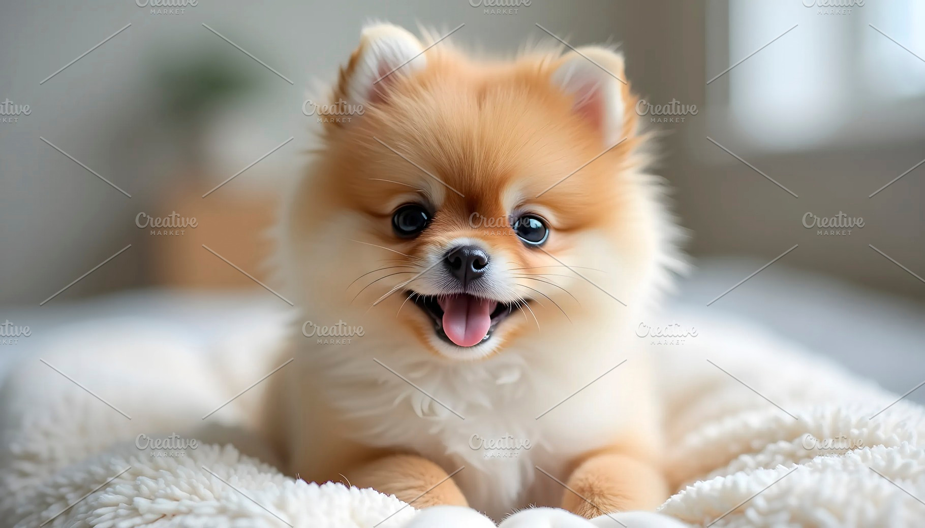 Teacup Dog With Adorable Face Indoor, a Photo by LOGOCREATIVE