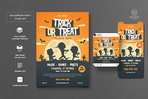 Halloween Party Flyer Set, a Flyer Template by monogrph