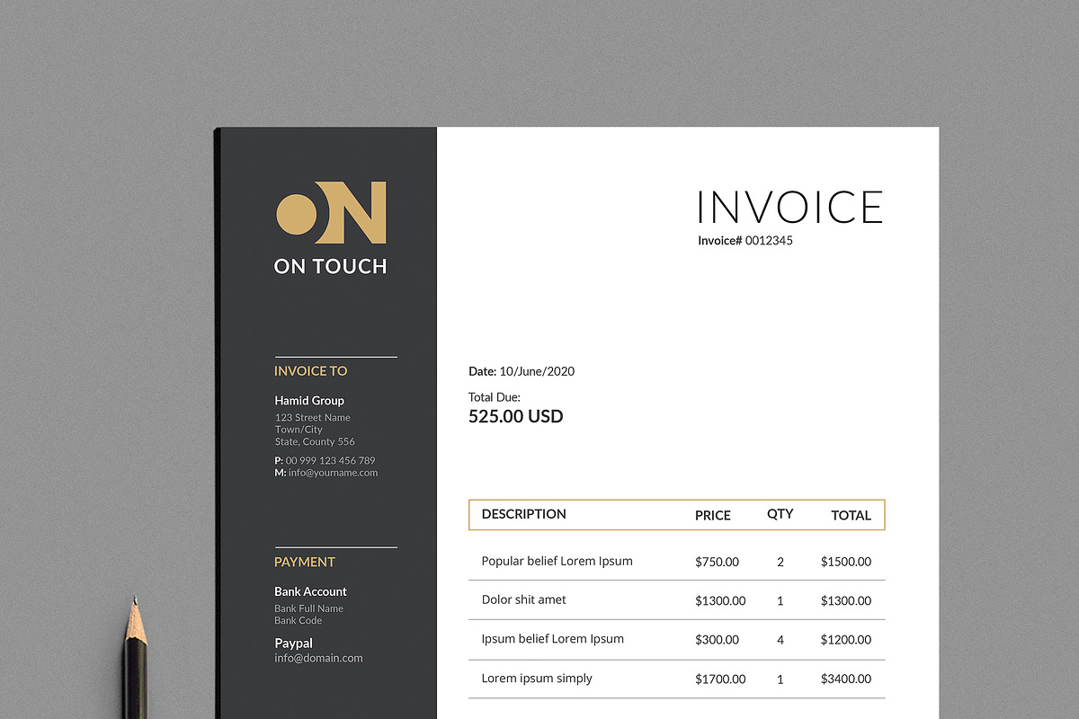 Invoice, a Stationery Template by Creatune (Photo 6 of 6)