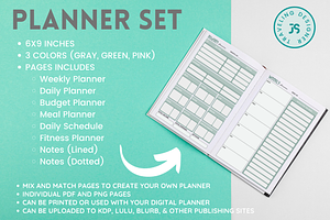 PLANNER SET - 3 COLOR THEMES