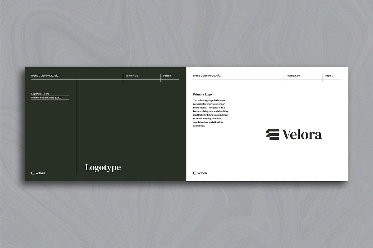 Velora · Brand Guidelines, a Brochure Template by ArtisticLand (Photo 4 of 14)