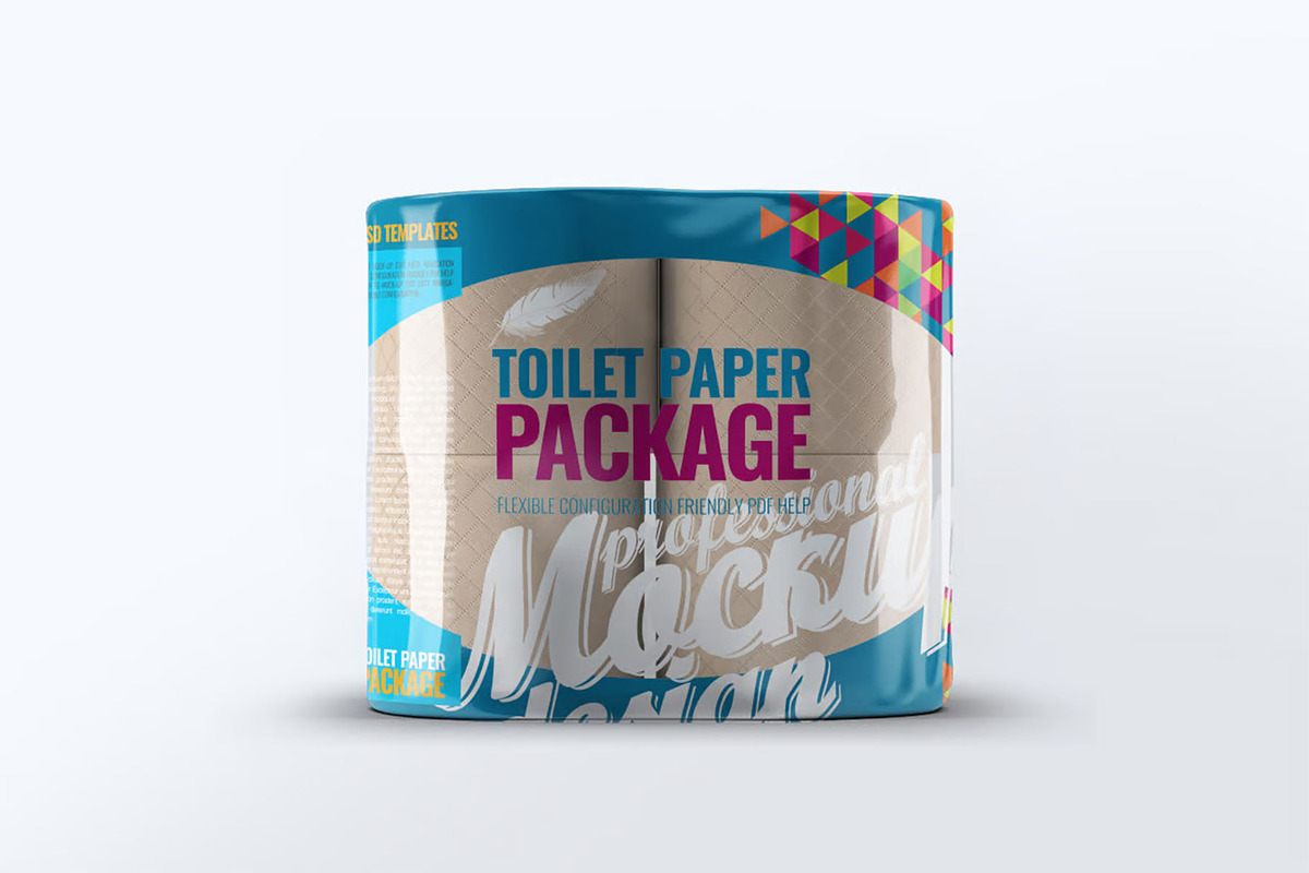 Toilet Paper Package Mock-Up, a Household Mockup by Se٧enStudio (Photo 2 of 7)