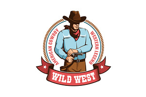 Cowboy Retro Badge