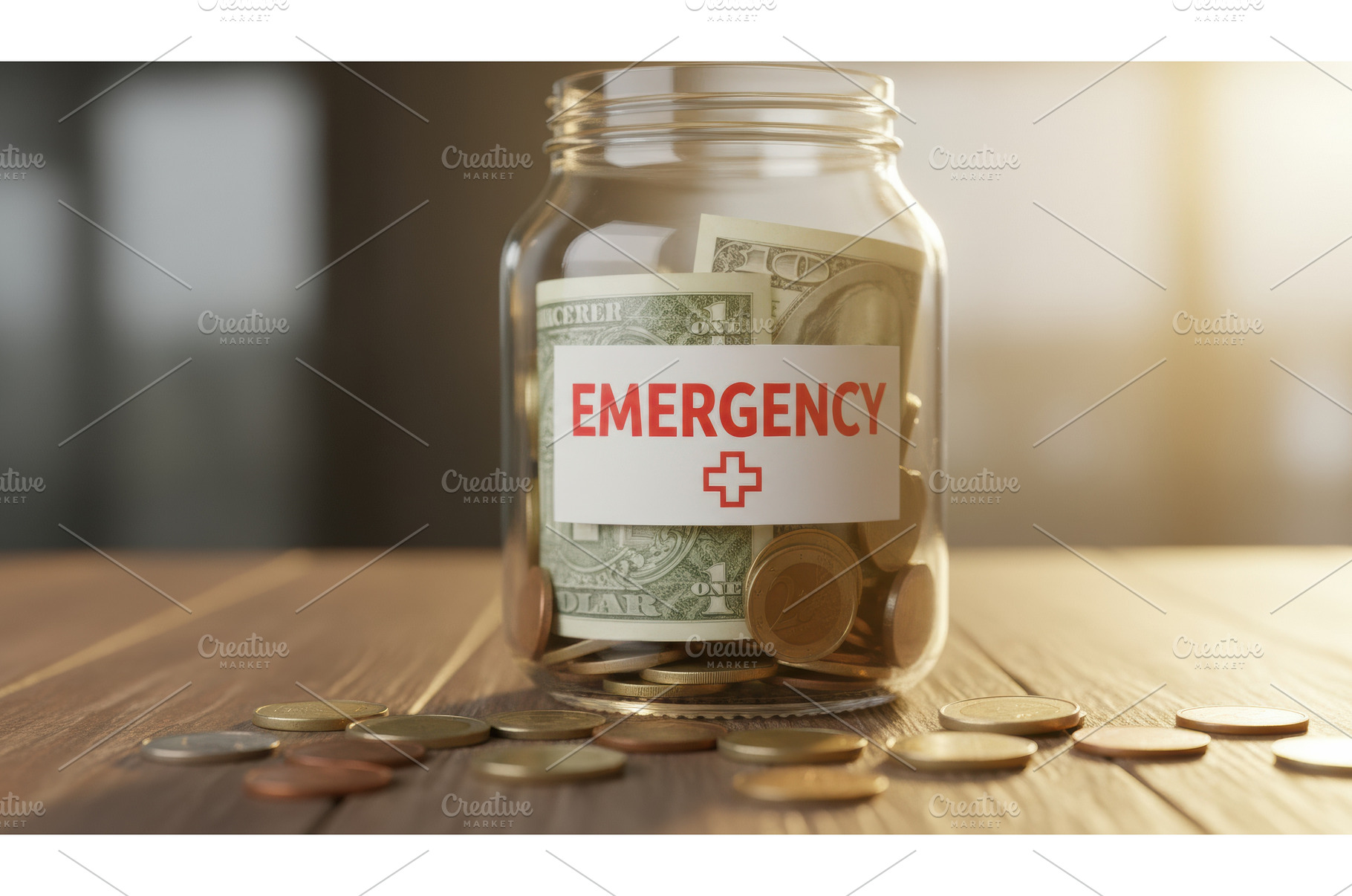 Clear glass jar labeled EMERGENCY, a Business Photo by Igor Tichonow