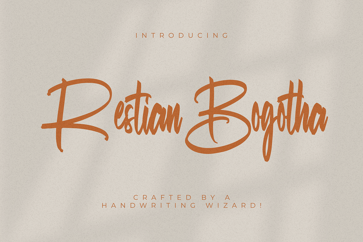 Restian Bagotha, a Script Font by Gatype (Photo 1 of 11)