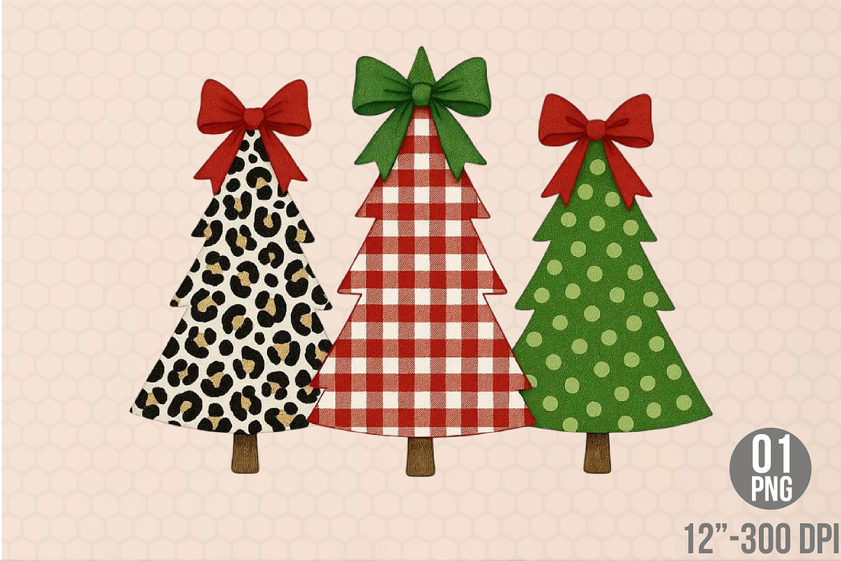 Colorful Coquette Christmas Tree Png, an Illustration by Designking (Photo 1 of 4)