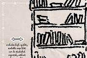 Library Doodle Clipart, Reading, an Object Illustration by The October Creative (Thumbnail 3 of 6)