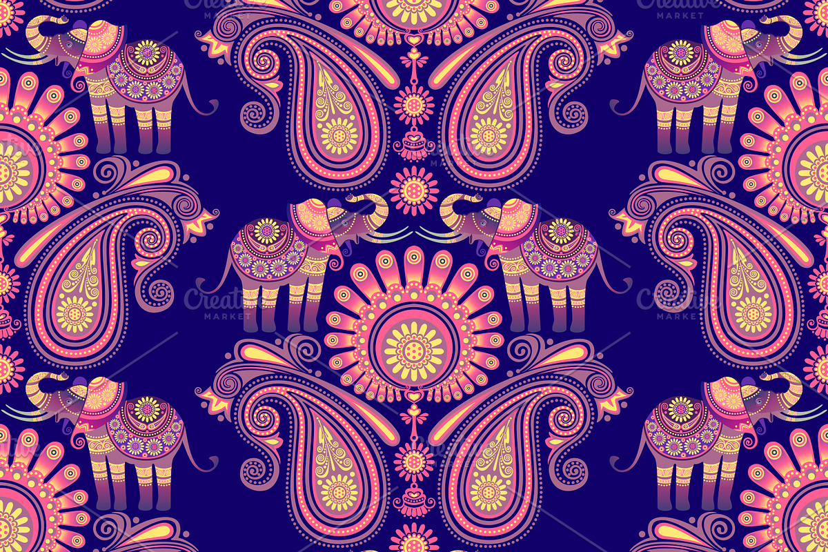 Indian motifs, a Pattern Graphic by sovarina