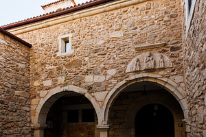 Historic view of the inner courtyard of the Santa Barbara Conven, an Architecture Photo by Bepslabor
