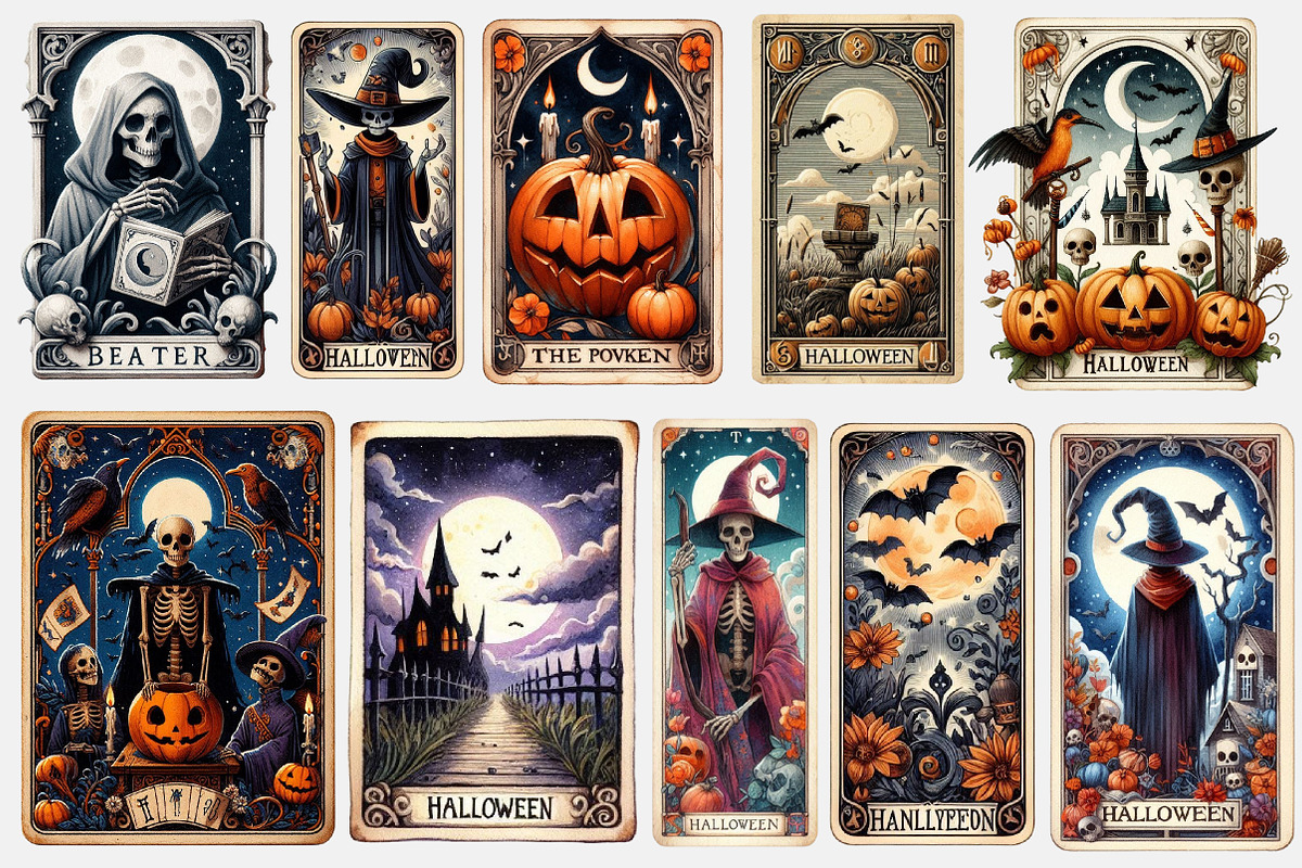 Vintage Halloween Cards Sublimation, a Graphic by designcity5 (Photo 3 of 3)