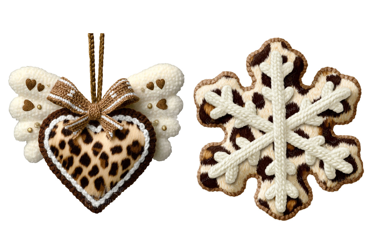 Leopard Print Crochet Christmas PNG, an Illustration by Designworld (Photo 4 of 4)