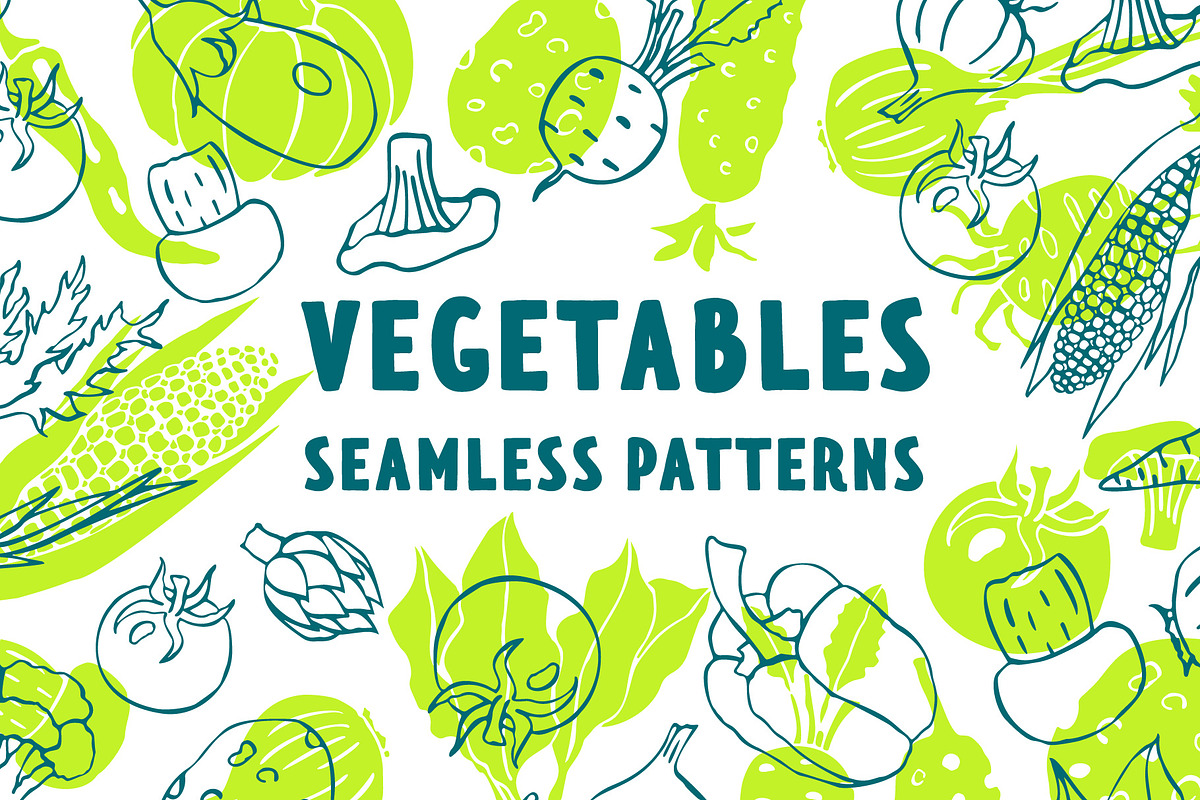 Vegetables patterns, a Pattern Graphic by Hellgram (Photo 1 of 8)