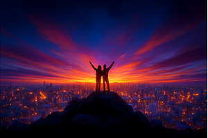 A man and woman who are hikers stand, a Person Photo by ZinetroN