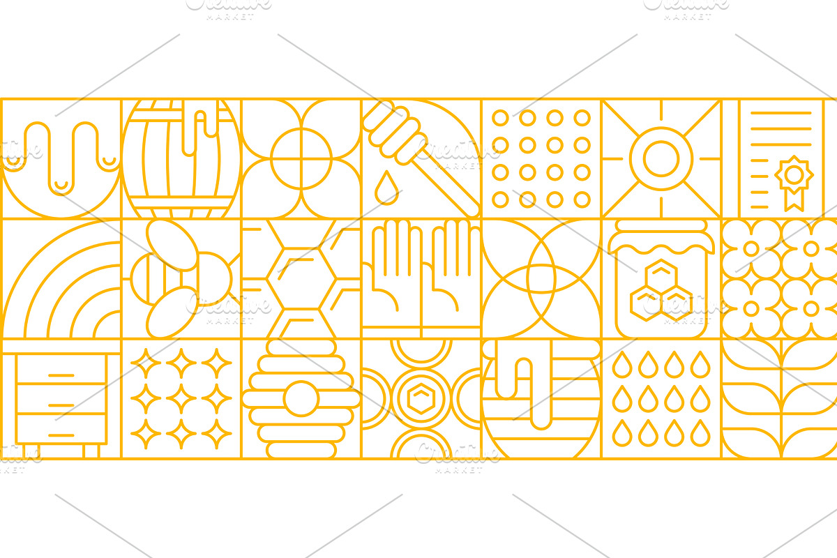 Honey and beekeeping pattern, a Food Illustration by Buch&Bee