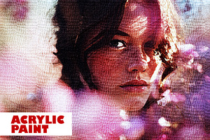 Canvas Acrylic Paint Photo Effect, a Layer Style Add-On by studiogstock