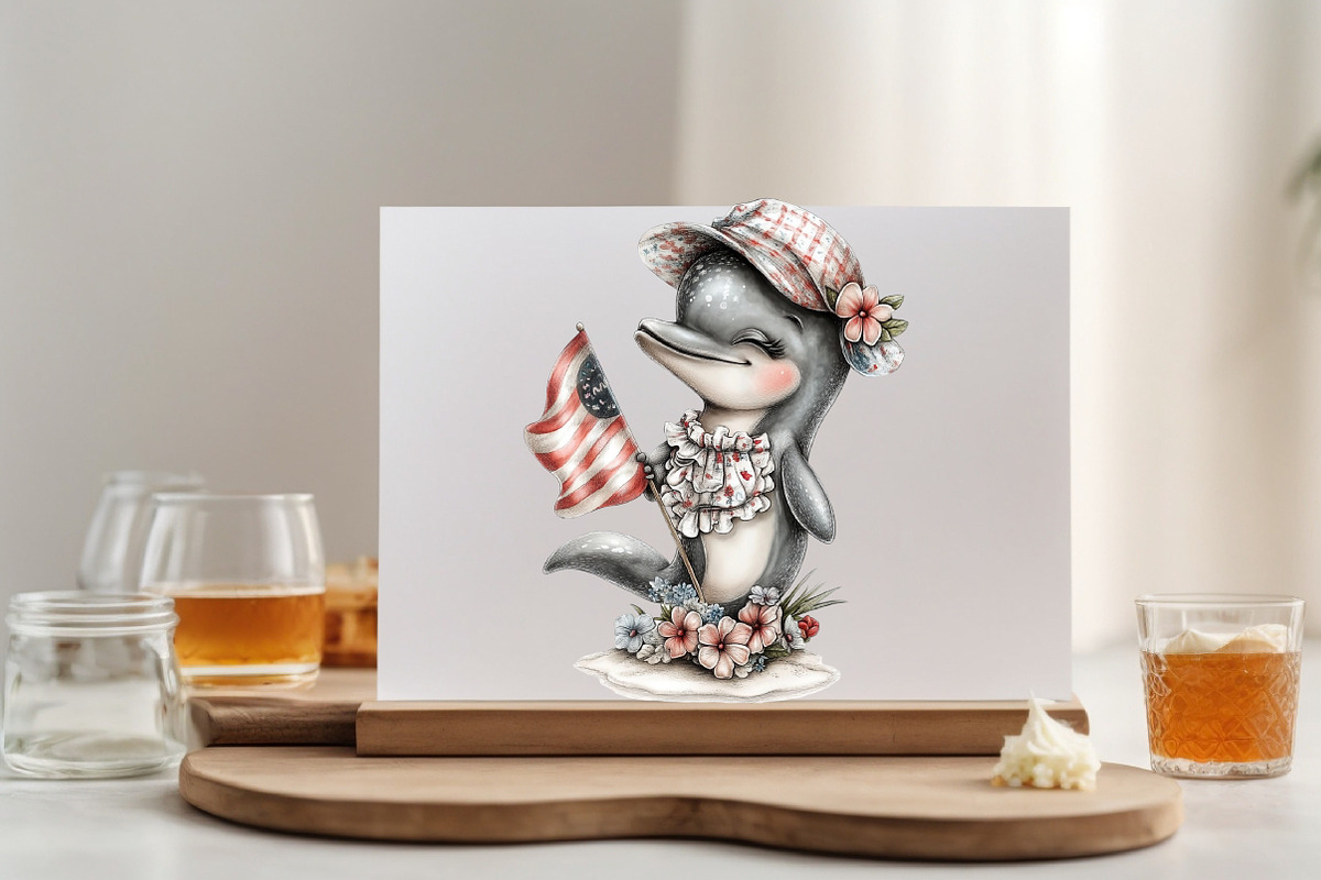 Whimsical Summer Dolphins Clipart, an Illustration by SVGArt (Photo 5 of 9)