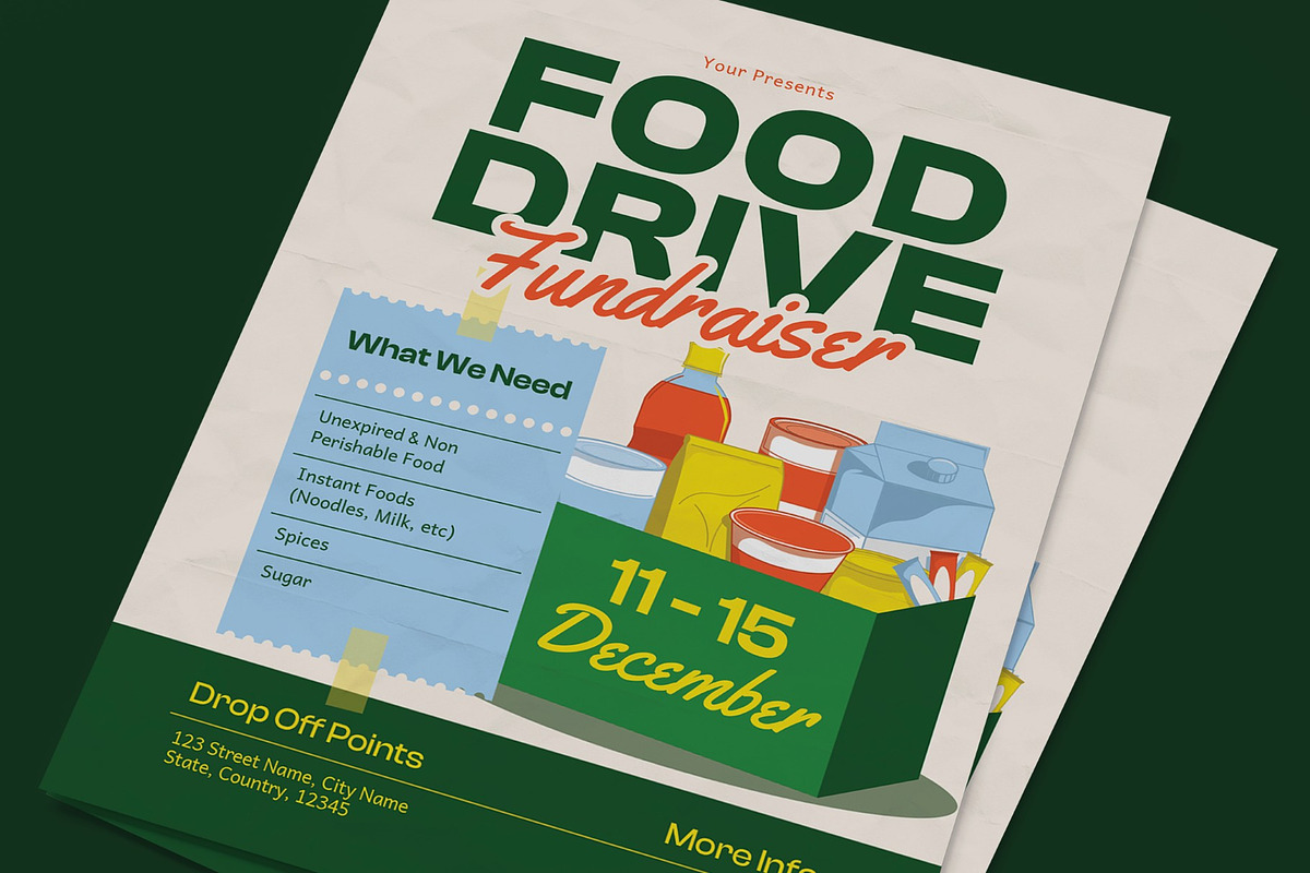Food Donation Flyer, a Flyer Template by graphicook (Photo 2 of 3)