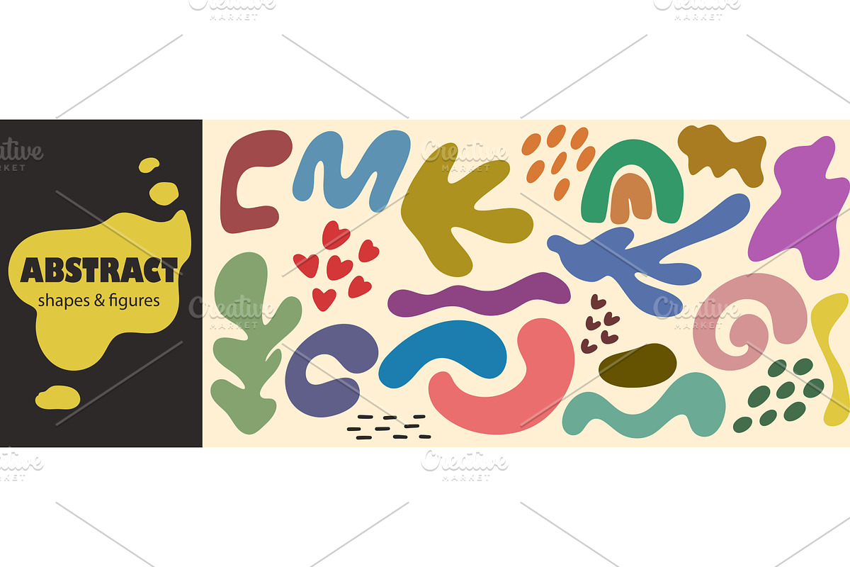 Colorful abstract shapes and figures, an Illustration by Tati_Kli