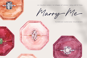 Marry Me Watercolor Illustrations