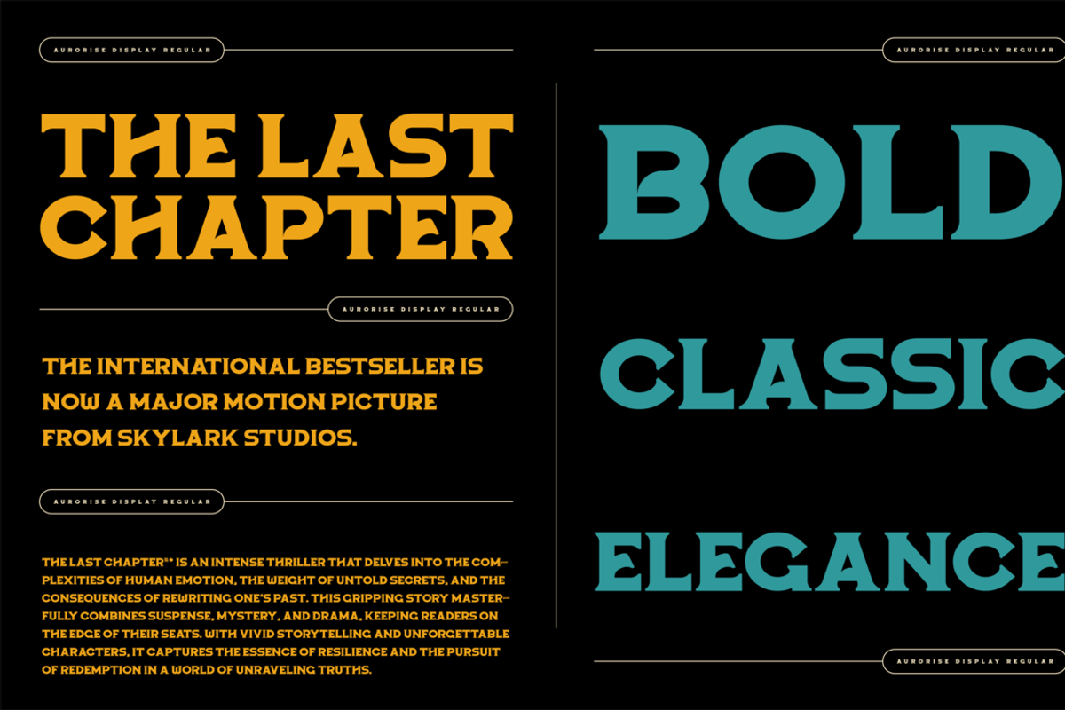 Aurorise - Bold Display Font, a Font by Hanstype.com (Photo 5 of 10)