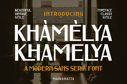 Khamelya - Modern Sans Serif Font, a Sans Serif Font by MaikoHatta