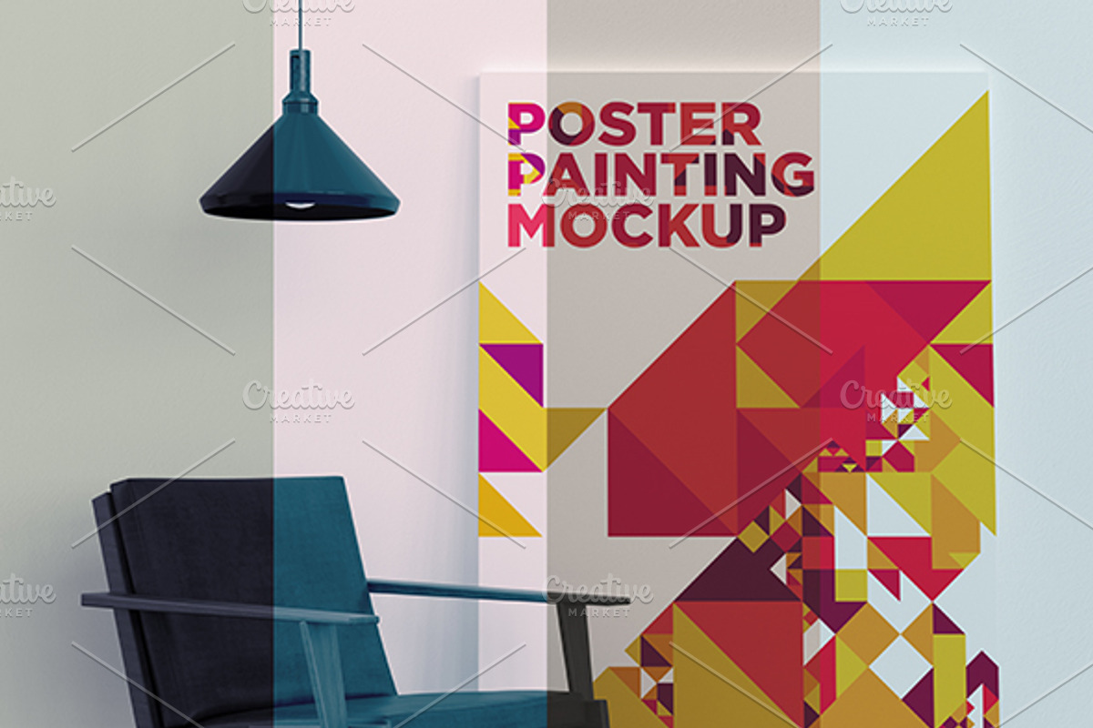 Poster Painting MockUp 010, a Print Template by Traint (Photo 2 of 2)