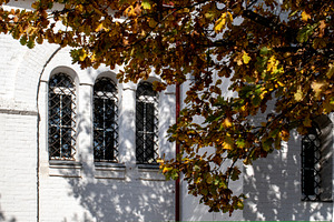 White wall and three arched window, an Architecture Photo by Schreibikus