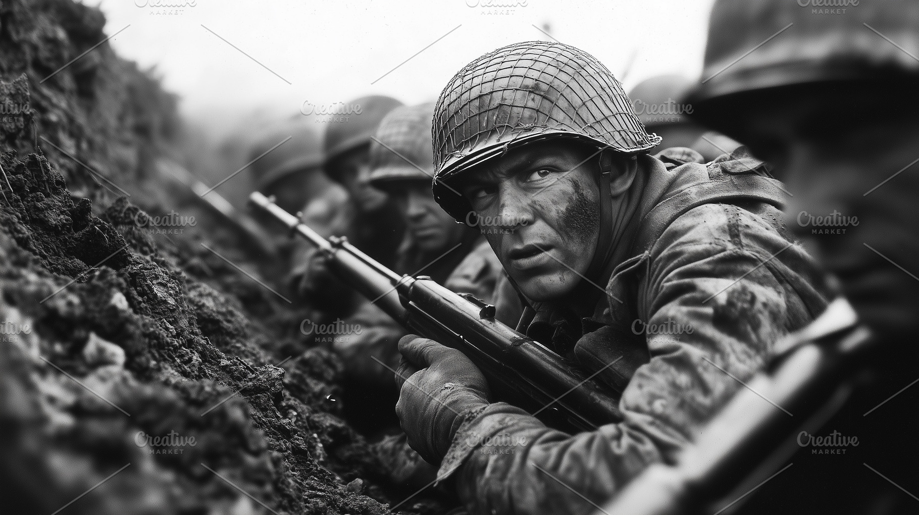 World War II soldiers in combat gear, a Person Photo by MistyDay