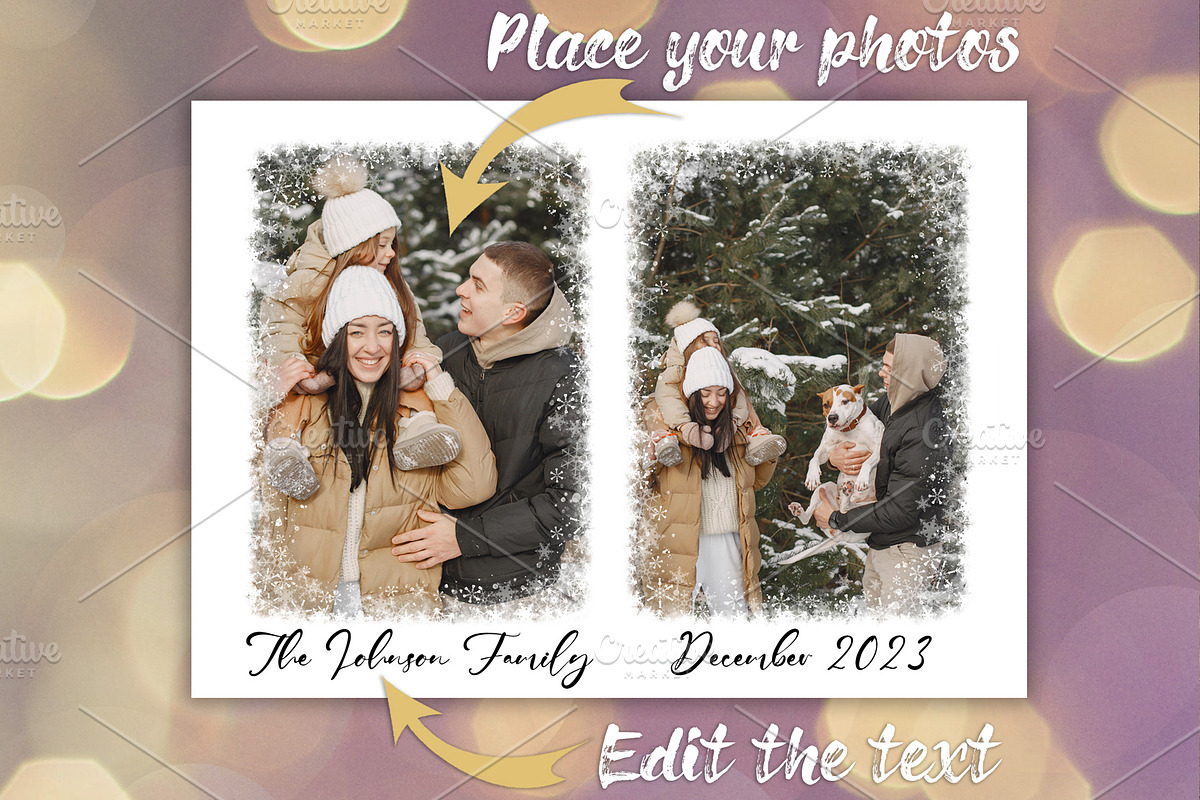 Snowy Frames PhotoCards Template PSD, a Card Template by PSD templates and Photos (Photo 3 of 7)